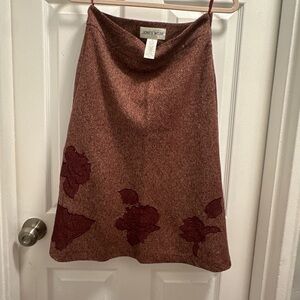 One of a kind by Jones Wear  below the knee Fall Textured Fabric skirt.